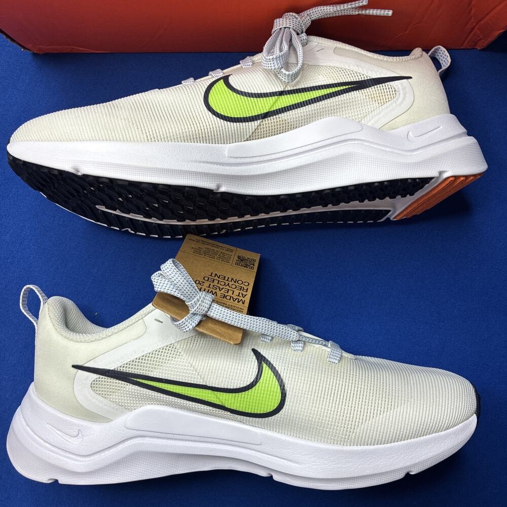 Women Nike Downshifter 12 Running Shoe Summit White/Lime Blast DD9294-104 no lid - Picture 2 of 10